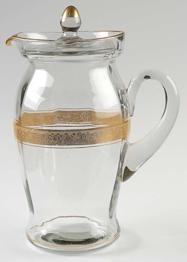 Rambler Rose 1125 Gold 61 Oz Pitcher & Lid by Glastonbury - Lotus-1