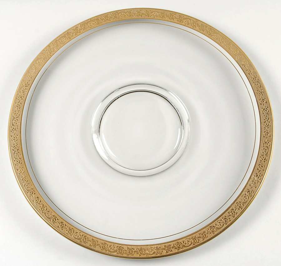 Rambler Rose 1125 Gold Torte Plate by Glastonbury - Lotus-1