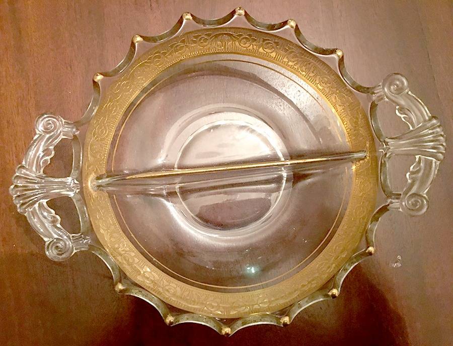 Rambler Rose 35 Gold (Non Optic) 8" Round 2 Part Relish by Glastonbury - Lotus-1