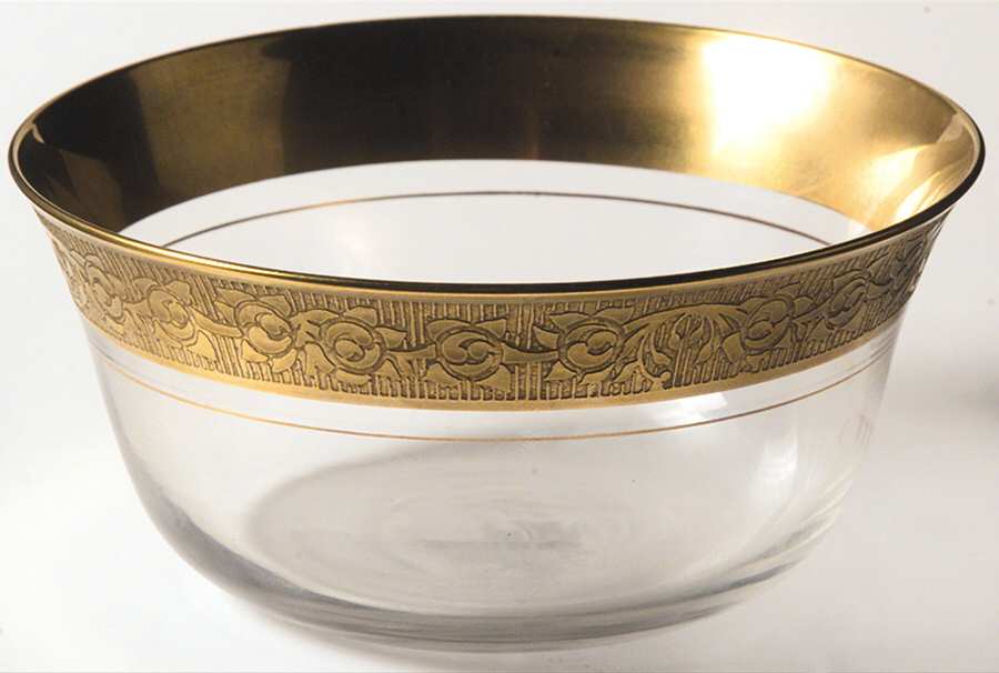 Rambler Rose 35 Gold (Non Optic) Finger Bowl by Glastonbury - Lotus-1