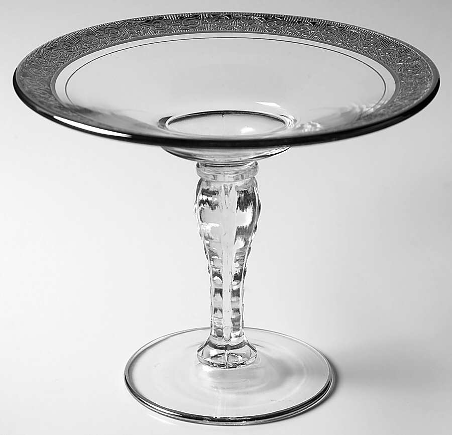 Rambler Rose 1125 Platinum Round Compote (Height X Width) by Glastonbury - Lotus-1