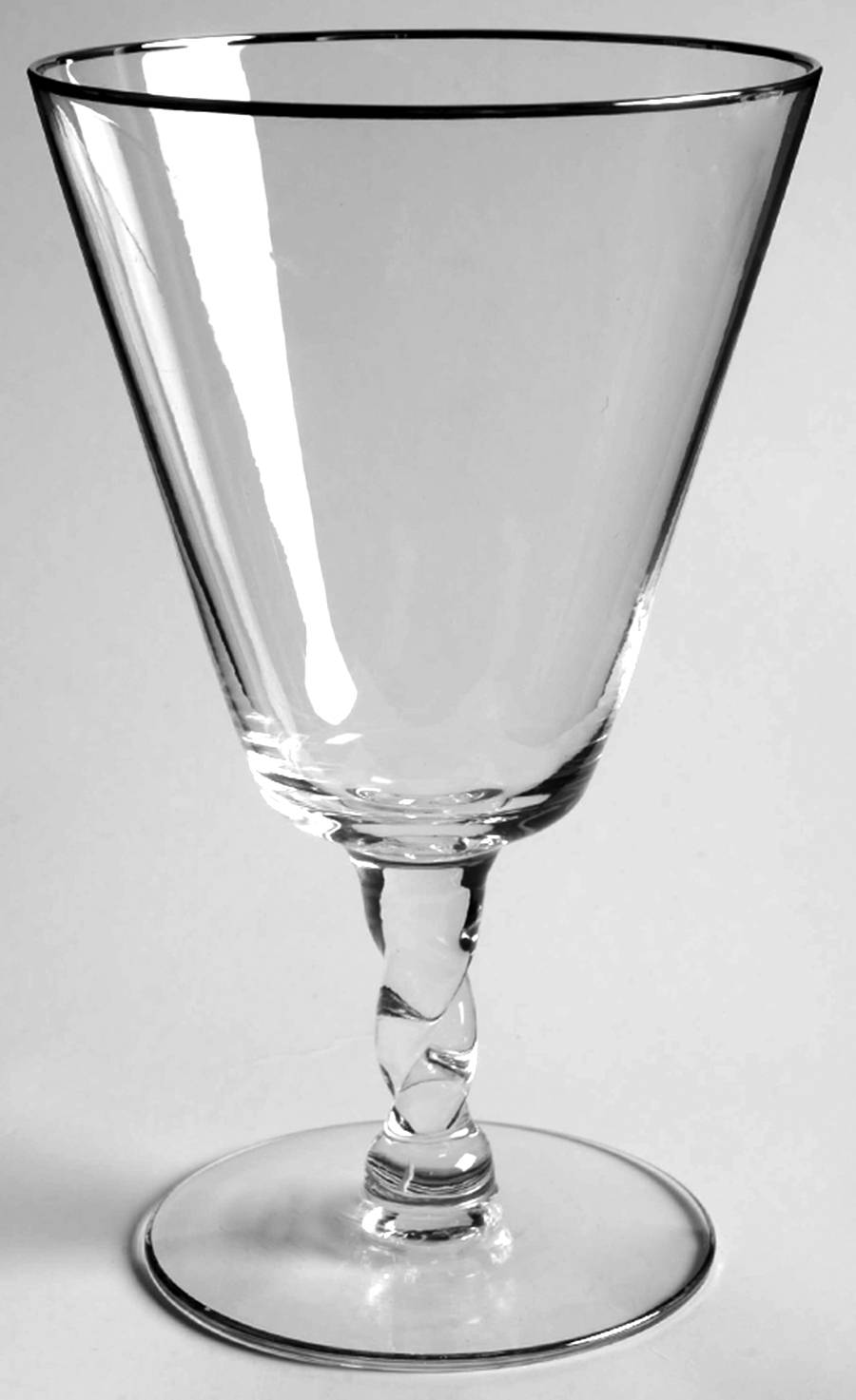 Regent (Platinum Trim) Water Goblet by Glastonbury - Lotus-1