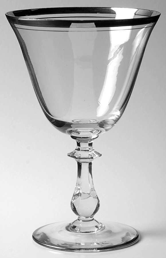 Revere (Platinum Trim, Stem 984) Water Goblet by Glastonbury - Lotus-1