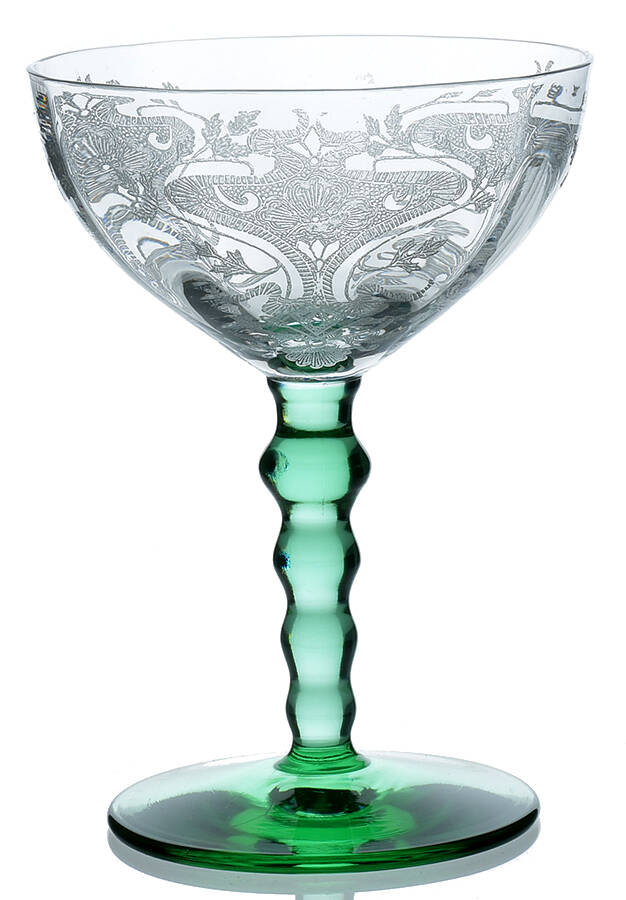 Revere (Stem 24, Green Stem) Champagne/Tall Sherbet by Glastonbury - Lotus-1