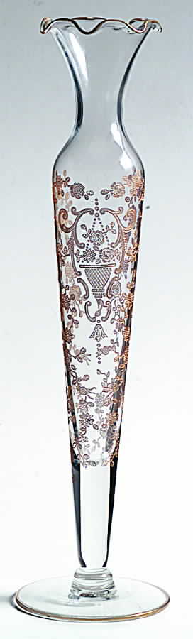Rose Bud (Gold Encrusted, Stem 86) Bud Vase by Glastonbury - Lotus-1