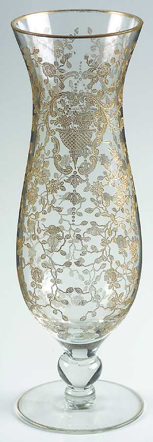 Rose Bud (Gold Encrusted, Stem 86) 10" Footed Vase by Glastonbury - Lotus-1