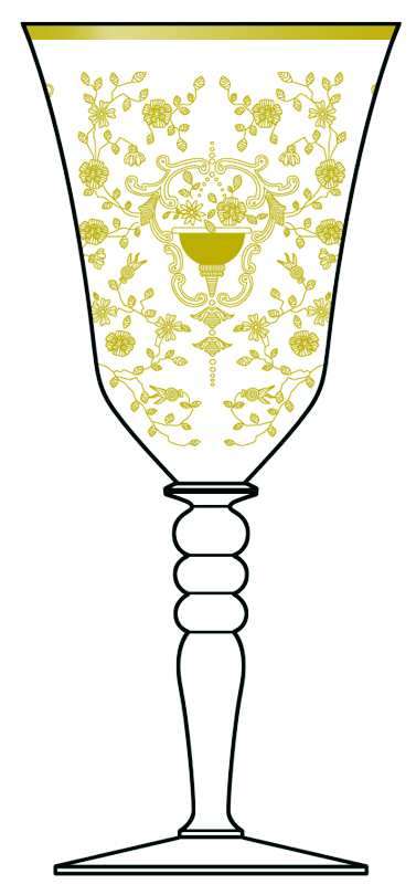 Rose Bud (Gold Encrusted, Stem 86) Water Goblet by Glastonbury - Lotus-1