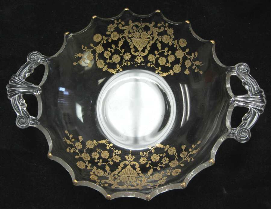 Rose Bud (Gold Encrusted, Stem 86) Handled Bon Bon by Glastonbury - Lotus-1