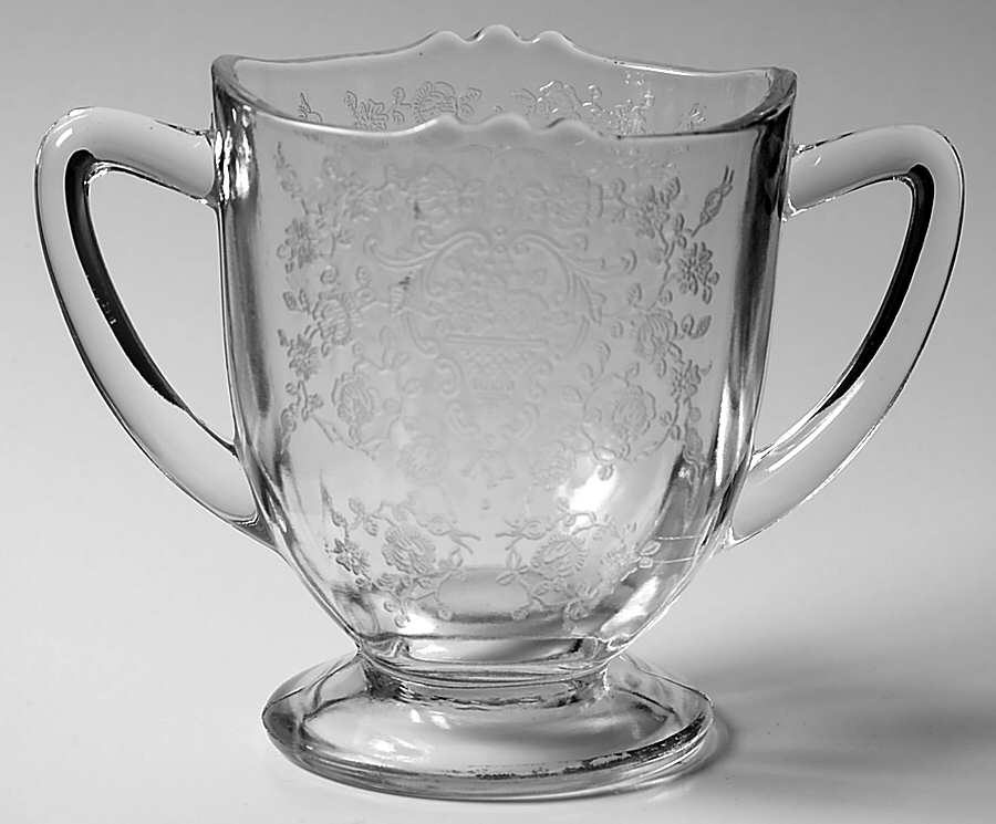 Rose Bud Clear (Stem 1500) Footed Open Sugar by Glastonbury - Lotus-1