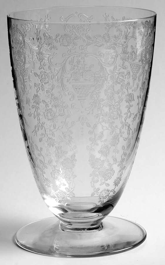 Rose Bud Clear (Stem 1500) Footed Tumbler by Glastonbury - Lotus-1