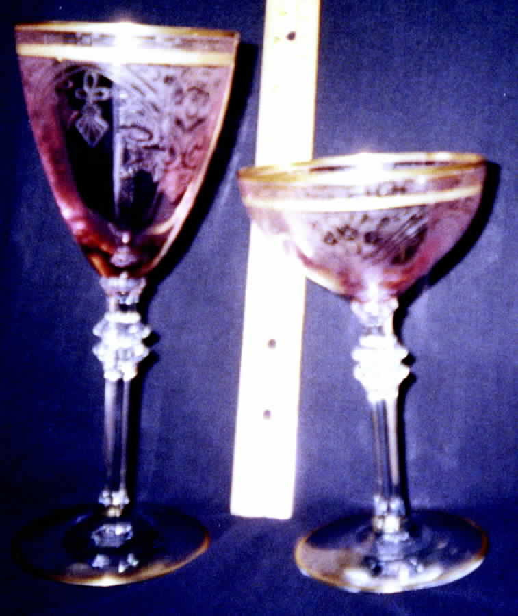Sophia Pink (Stem 55) Water Goblet by Glastonbury - Lotus-1