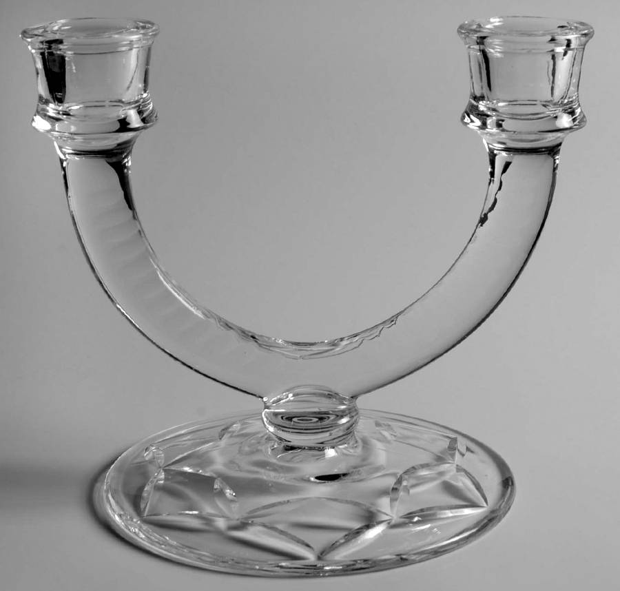 Sovereign (Stem 17) Double Light Candlestick by Glastonbury - Lotus-1