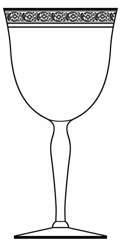 Triumph Clear (Platinum Trim) Water Goblet by Glastonbury - Lotus-1