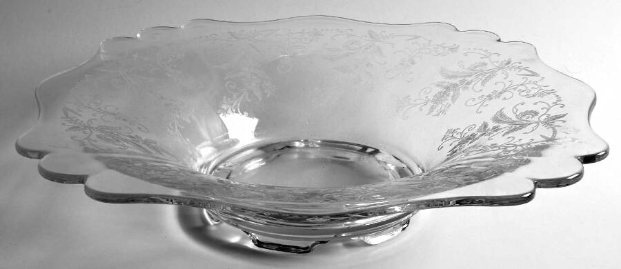 Vesta Clear (Stem 75) 12" Footed Console Bowl by Glastonbury - Lotus-1