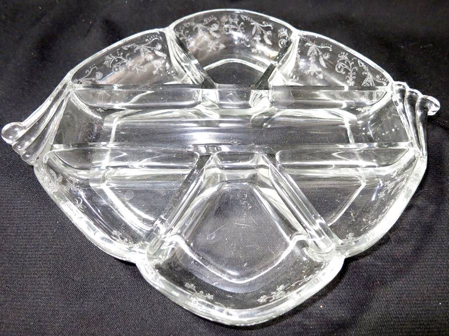 Vesta Clear (Stem 75) 10" Hexagonal 7 Part Relish by Glastonbury - Lotus-1