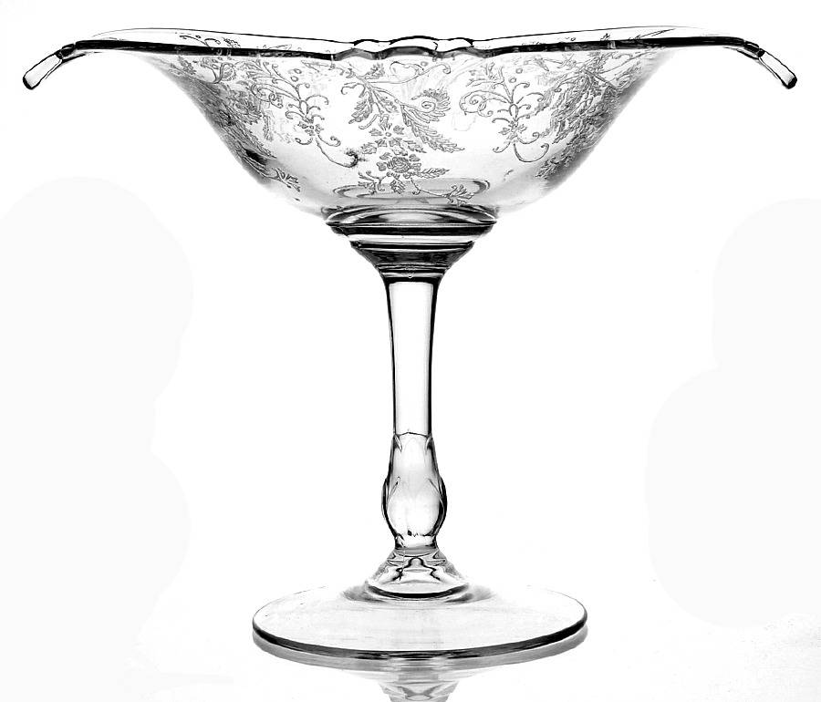 Vesta Clear (Stem 75) Oval Compote (Height X Width) by Glastonbury - Lotus-1