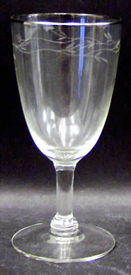 Vignette (Platinum Trim) Wine Glass by Glastonbury - Lotus-1