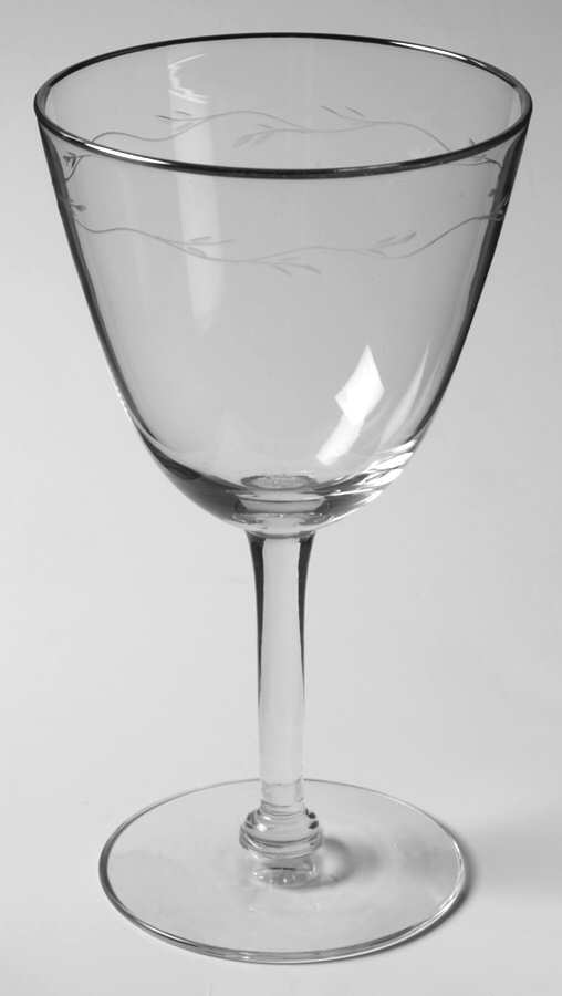 Vignette (Platinum Trim) Water Goblet by Glastonbury - Lotus-1