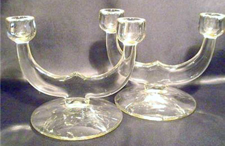 Vine (Stem 77) Double Light Candlestick by Glastonbury - Lotus-1