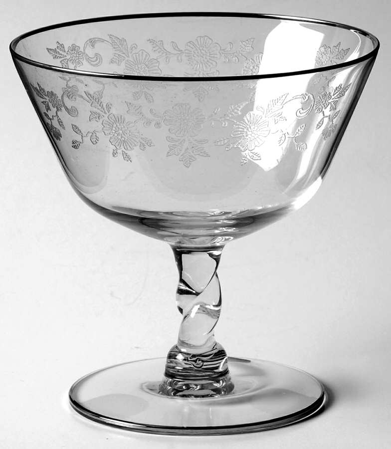Vintage (Platinum Band) Champagne/Tall Sherbet by Glastonbury - Lotus-1
