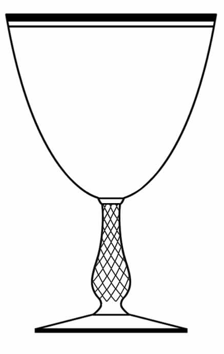 Wedding Band (Platinum Trim) Water Goblet by Glastonbury - Lotus-1