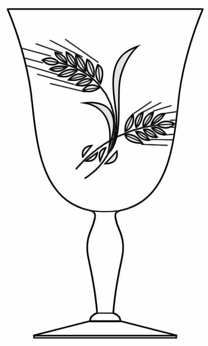 Wheat Spray Clear Water Goblet by Glastonbury - Lotus-1