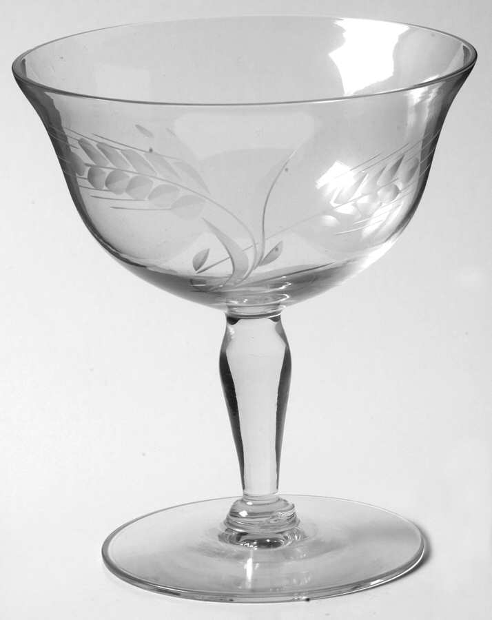 Wheat Spray Clear Champagne/Tall Sherbet by Glastonbury - Lotus-1