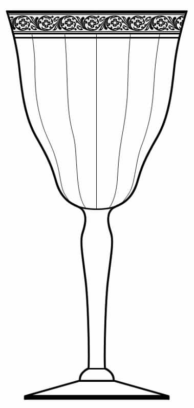 Windsor Gold (Stem 1125) Water Goblet by Glastonbury - Lotus-1