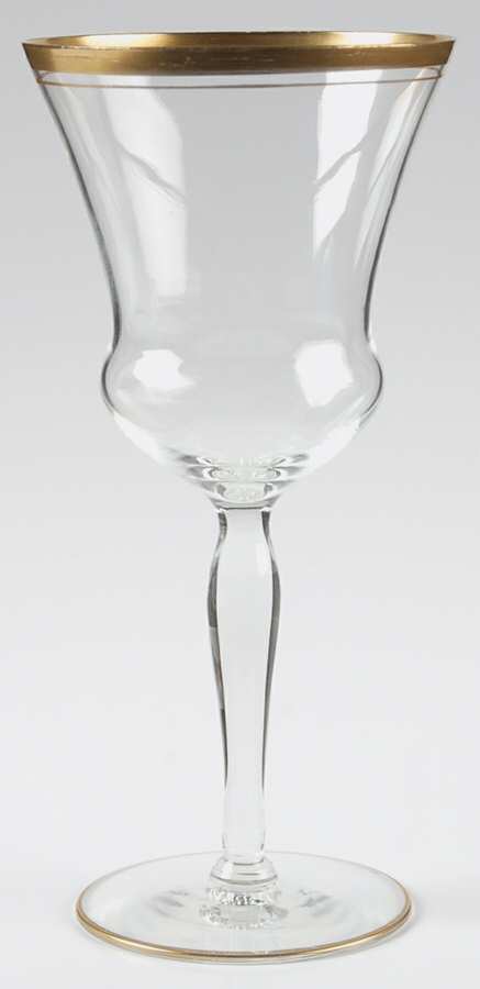 Yukon Gold Water Goblet by Glastonbury - Lotus-1