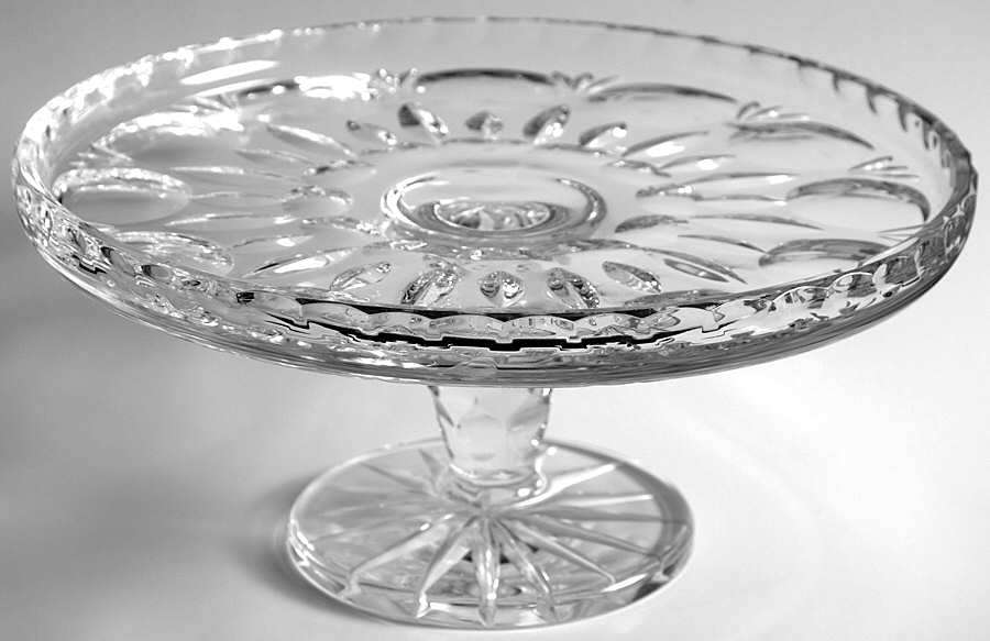 Bamberg 9" Diameter Pedestal Cake Stand by Gorham Crystal-1