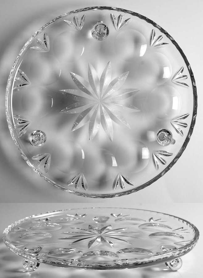 Bamberg Footed Cake Plate by Gorham Crystal-1