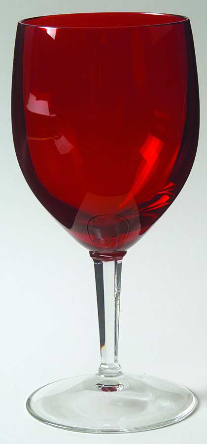 Cabachon Ruby Water Goblet by Gorham Crystal-1