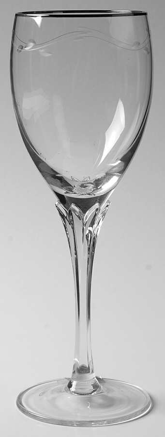 Celeste (Newer, Cut, Platinum Trim) Water Goblet by Gorham Crystal-1