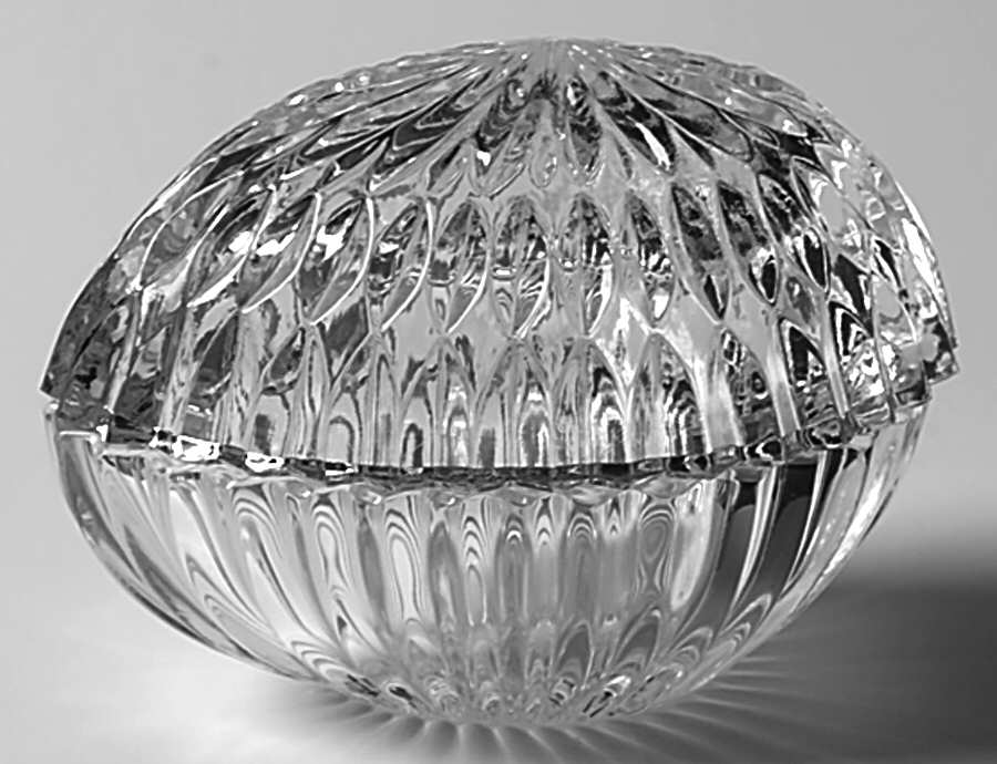 Chantilly (Vertical Cuts) Small Egg Box & Lid by Gorham Crystal-1