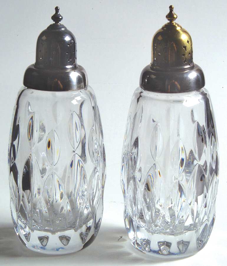 Chantilly (Vertical Cuts) Shaker Set & Sterling Lids by Gorham Crystal-1
