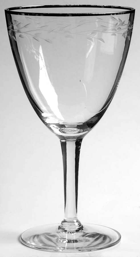 Chanson Platinum Water Goblet by Gorham Crystal-1