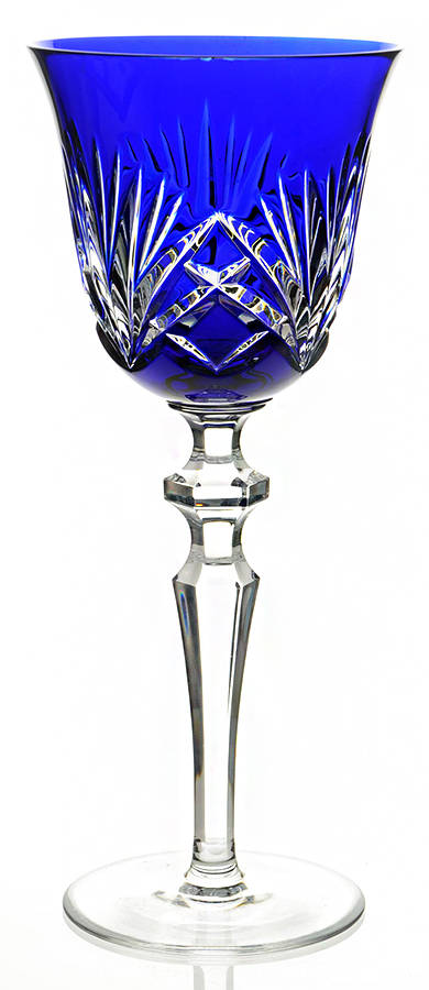 Cherrywood Clear Cobalt Blue Hock Wine by Gorham Crystal-1