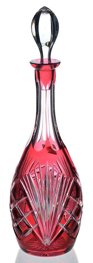 Cherrywood Clear Ruby Decanter & Stopper by Gorham Crystal-1