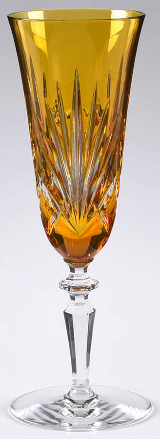 Cherrywood Clear Amber Fluted Champagne by Gorham Crystal-1
