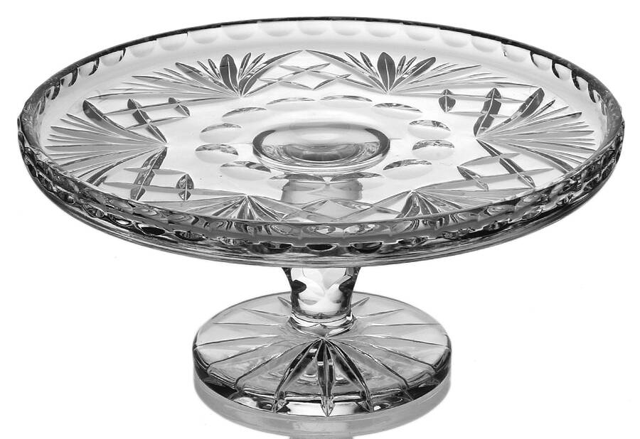 Cherrywood Clear 8" Diameter High Cake Stand by Gorham Crystal-1