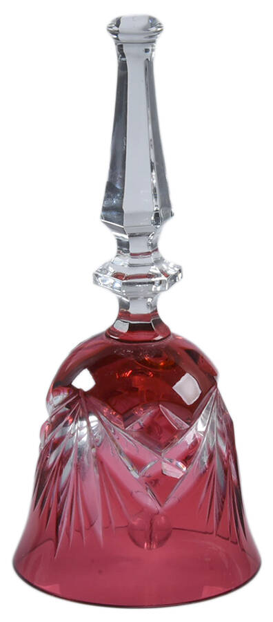 Cherrywood Clear Ruby Bell by Gorham Crystal-1