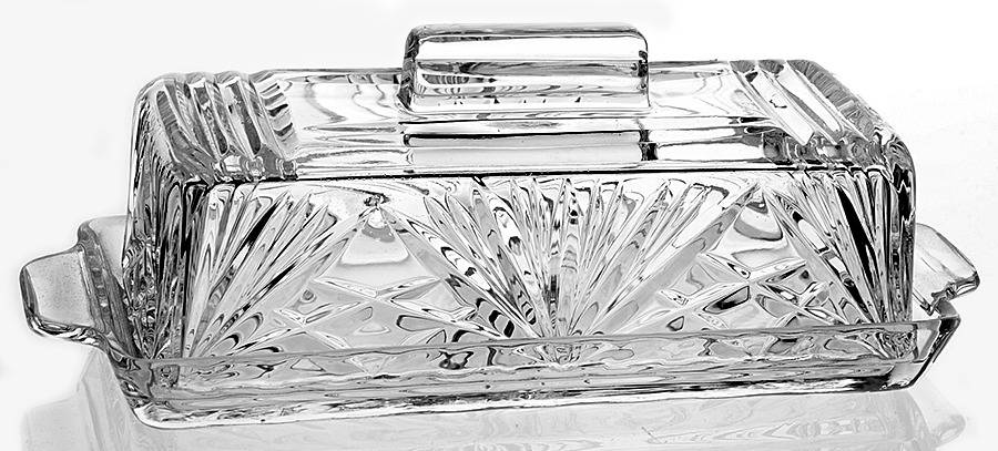 Cherrywood Clear 1/4 Pound Covered Butter by Gorham Crystal-1
