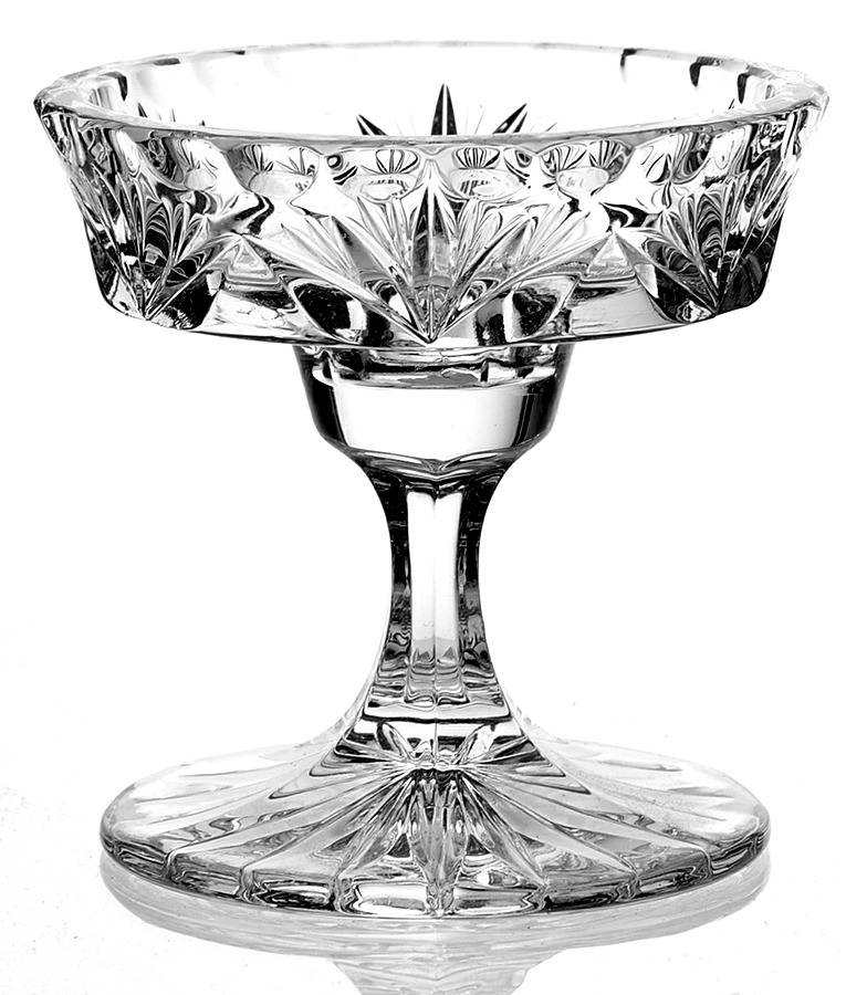 Cherrywood Clear Base for Hurricane Lamp by Gorham Crystal-1