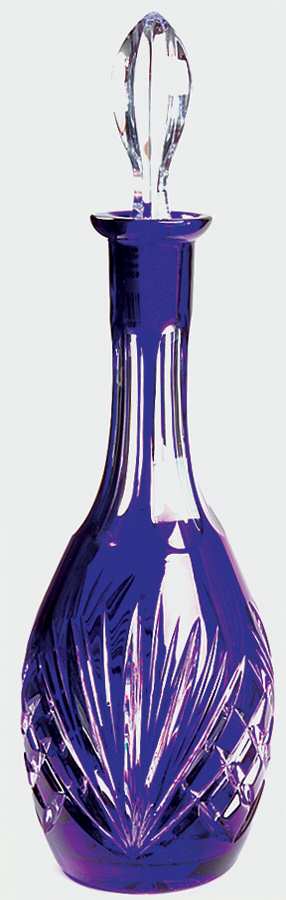 Cherrywood Clear Cobalt Blue Cordial Decanter & Stopper by Gorham Crystal-1