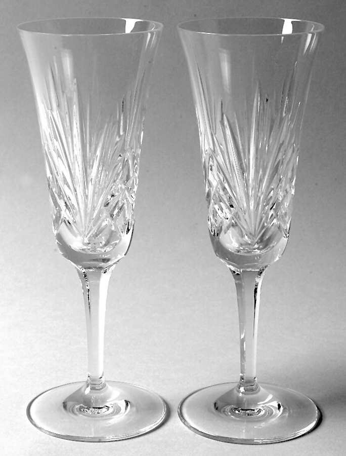 Cherrywood Clear Fluted Champagne - Set of 2 by Gorham Crystal-1