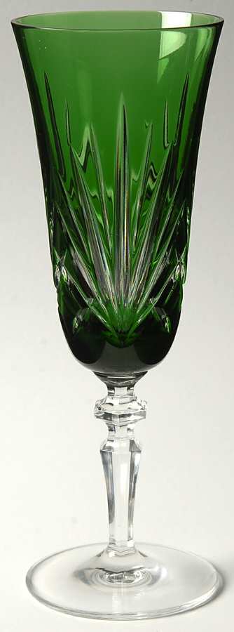 Cherrywood Clear Emerald Green Fluted Champagne by Gorham Crystal-1