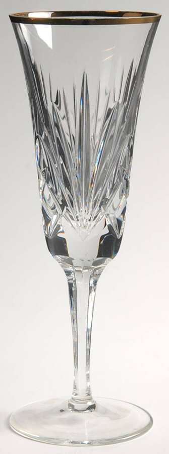 Cherrywood Gold Fluted Champagne by Gorham Crystal-1
