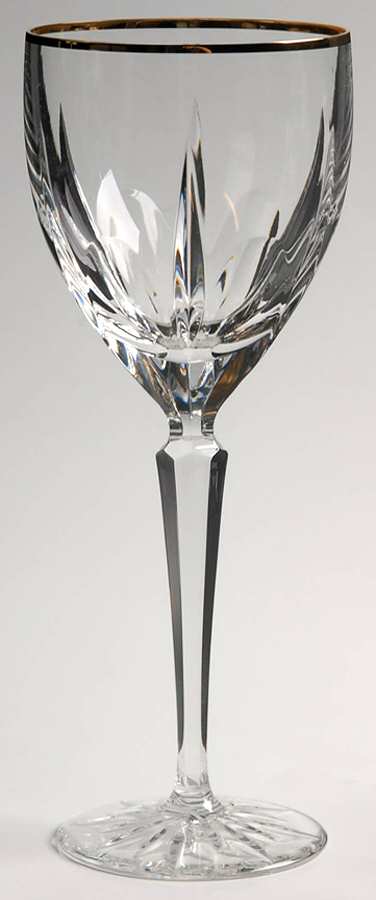 Clermont Gold Water Goblet by Gorham Crystal-1