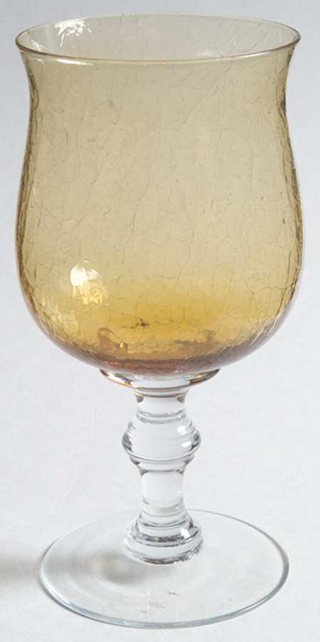 Crystalline Amber Water Goblet by Gorham Crystal-1