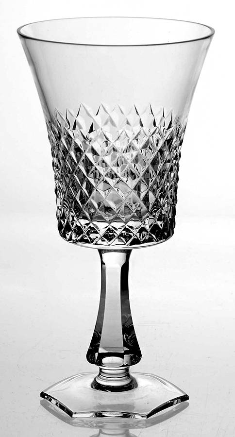 Diamond (Hex Base) Wine Glass by Gorham Crystal-1